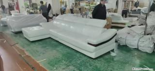 【大厂仿真皮沙发】实木框架，高回弹海绵45密度。全新包装，质量非常好，3.6米右贵妃 - 延安28生活网 yanan.28life.com